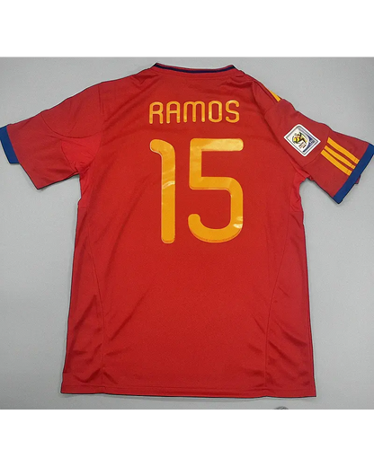 Sergio Ramos Spanien Heim 2010 WM Retro Trikot Fußballtrikot