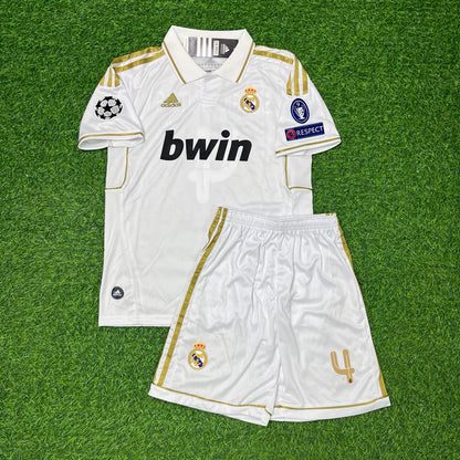 Sergio Ramos #4 Real Madrid 2011-2012 Kids Jersey Soccer Shirt Trikot