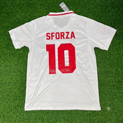 Ciriaco Sforza Switzerland 1994 World Cup White Retro Football Jersey