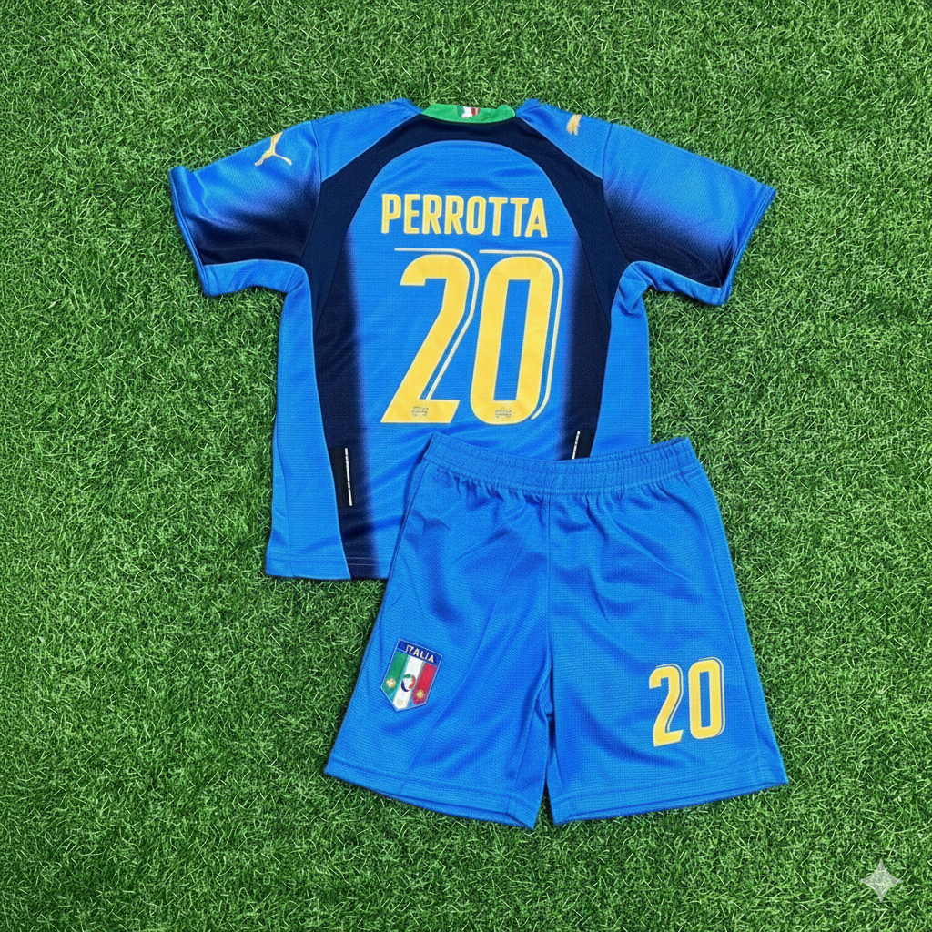 Simone Perrotta 20 - Italien 2006 WM Finale Retro Kinder Trikot Maillot Maglia Fußball Trikot