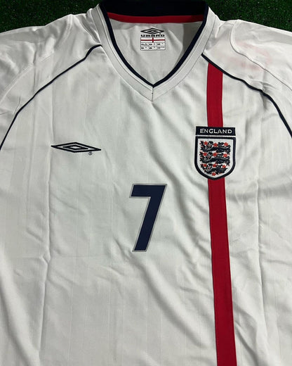 David Beckham England 2002 World Cup White Retro Football Shirt