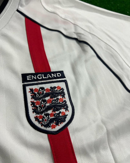 David Beckham England 2002 World Cup White Retro Football Shirt