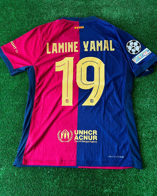 Lamine Yamal Barcelone 2025 Nouvelle Saison Ligue des Champions Patch Maillot de Football