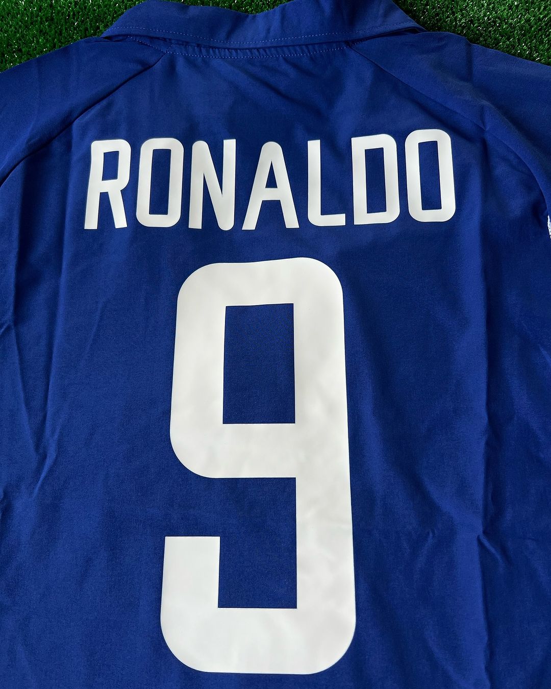 Phänomen Ronaldo Nazário Brasilien 2002 Weltmeisterschaft Blaues Retro T-Shirt Kurzarm