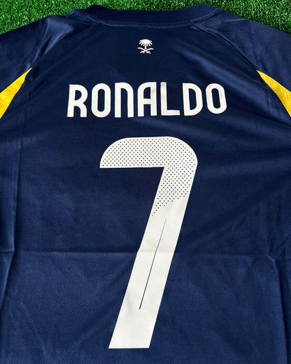 Cristiano Ronaldo #cr7 Al Nassr 2025 Neue Saison Heim Saudi Schwarz Blau Trikot