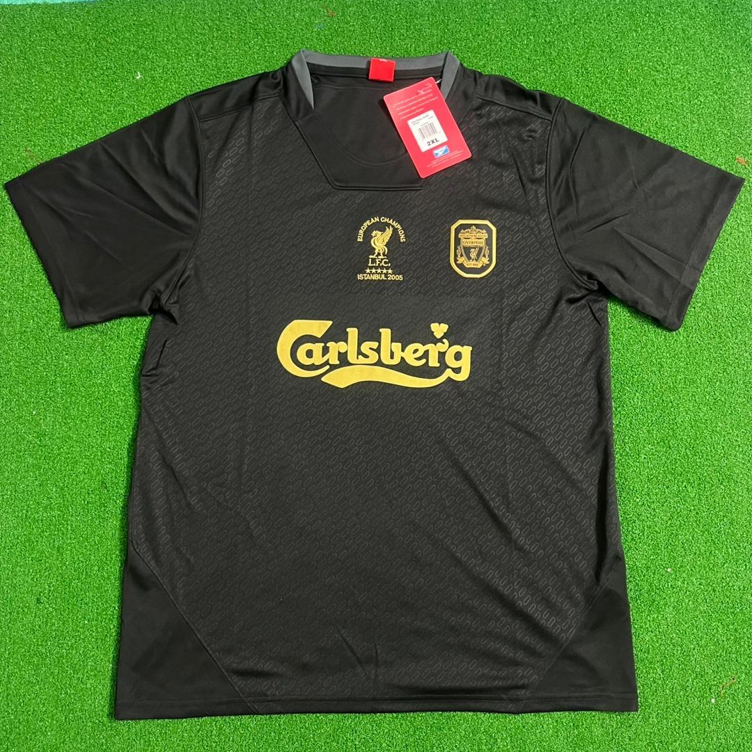 Steven Gerrard – Liverpool 2005 Finale Schwarz Retro Trikot Fußballtrikot