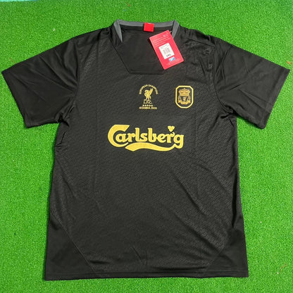 Steven Gerrard – Liverpool 2005 Finale Schwarz Retro Trikot Fußballtrikot