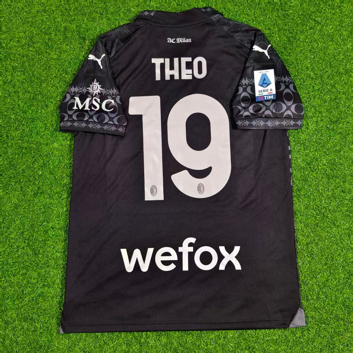 Theo Hernandez AC Milan 2024 Black Jersey