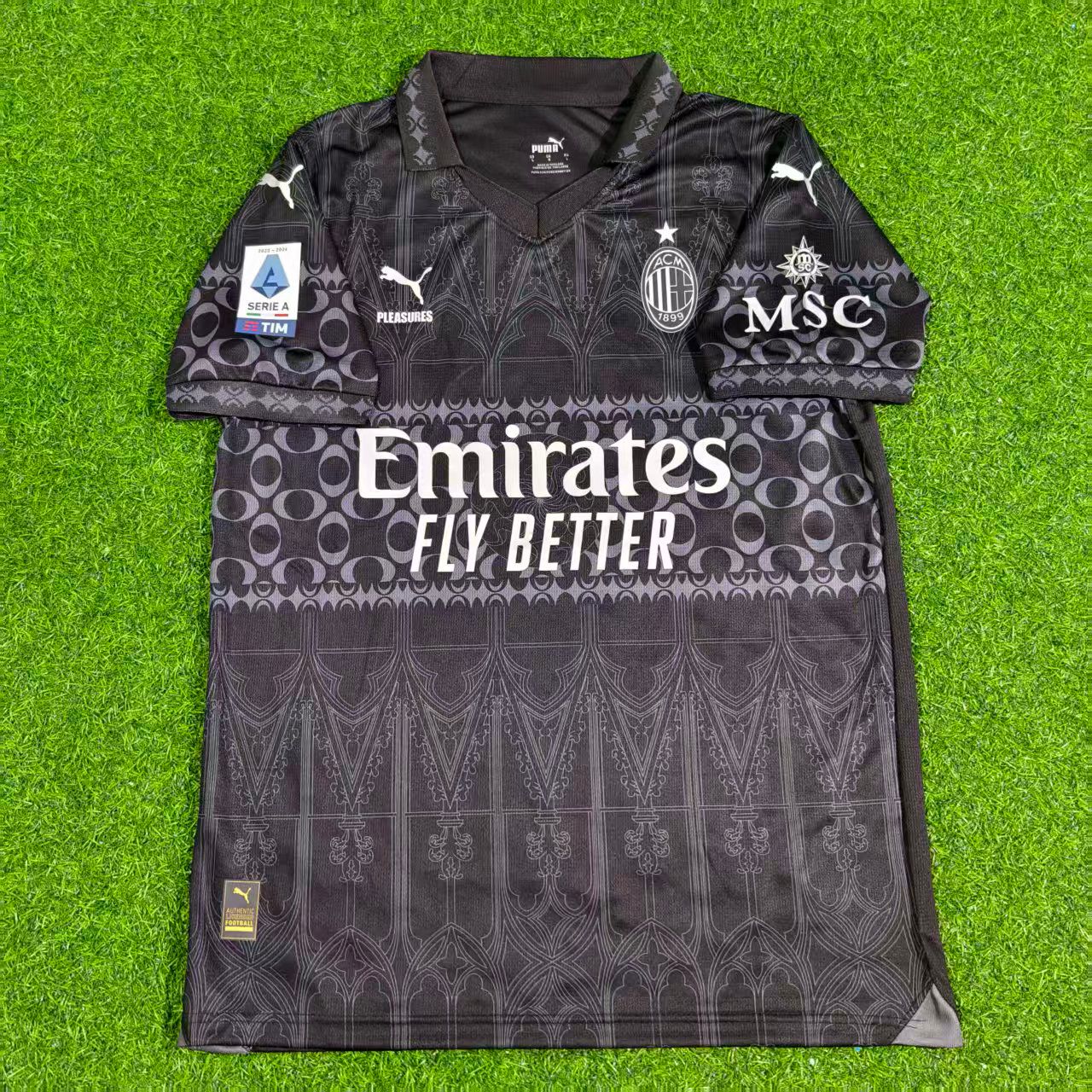 Theo Hernandez AC Mailand 2024 Schwarzes Trikot