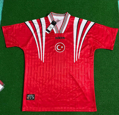 Türkisrotes nostalgisches Retro-Fußballtrikot – Emre Belözoğlu
