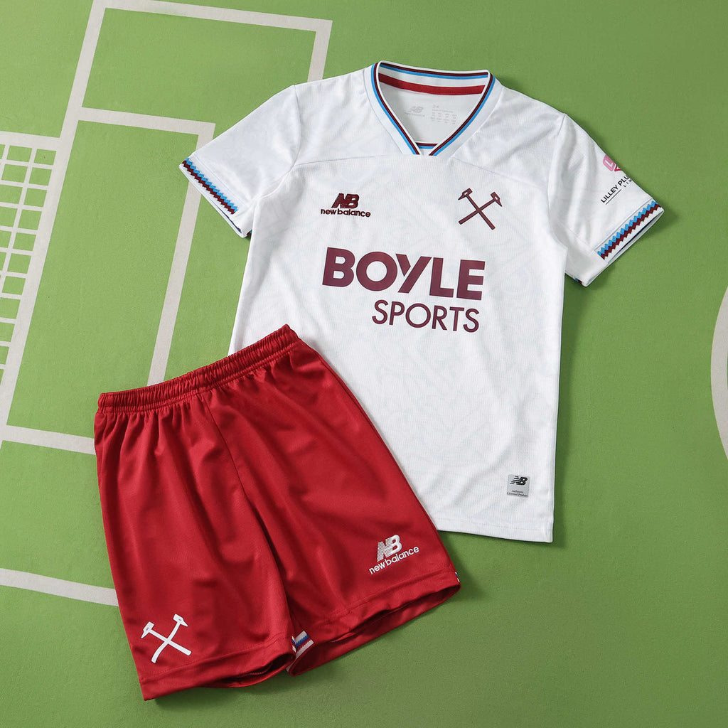 West Ham United 2026-2027 Season Away White Kids Football Jersey Trikot Maillot