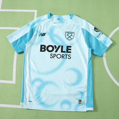West Ham United 2026-2027 Season Third Cyan Football Jersey Trikot Maillot