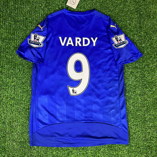 Jamie Vardy 9 - Leicester City 2015/16 Premier League Retro Kit Trikot Fußballtrikot