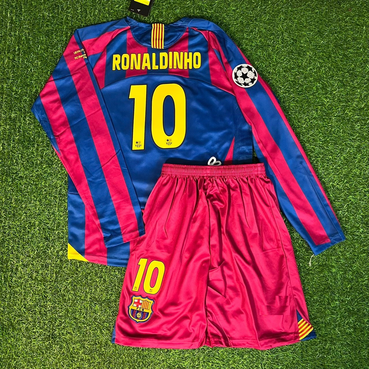 Ronaldinho Gaucho 10 – Barcelona 2006 Retro Langarm-Fußballtrikot