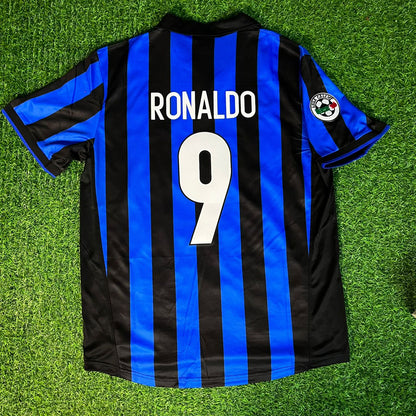 Ronaldo Nazario El Fenomeno R9 - Inter Retro Jersey Trikot Maillot Maglia Soccer Shirt