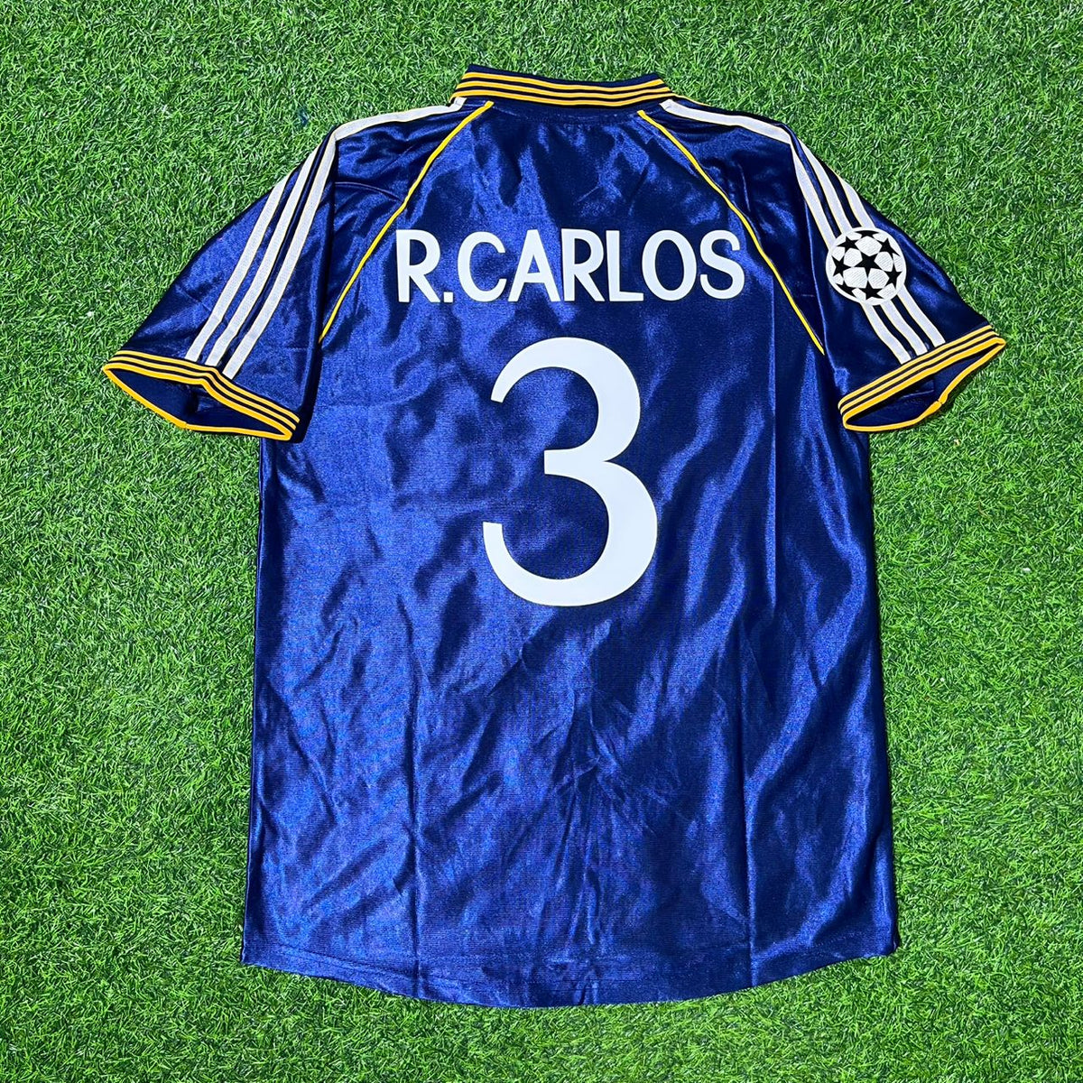 Roberto Carlos Real Madrid 1998-1999 Blue Retro Jersey Soccer Shirt