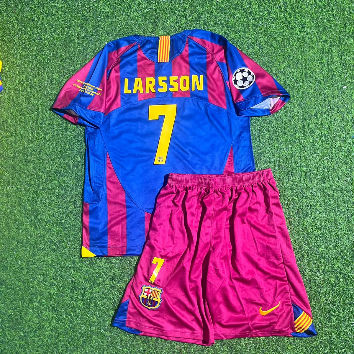 Sebastian Larsson Barcelona 2006 Finale Kinder Retro Kurzarm-Fußballtrikot