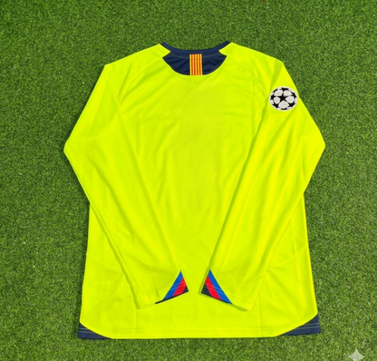 Barcelona 2005/06 Yellow Green Long Sleeve Retro Football Jersey