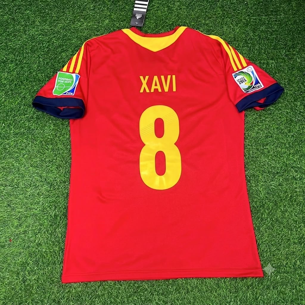 Xavi Hernandez Spain 2013 Confederations Cup Retro Jersey Trikot
