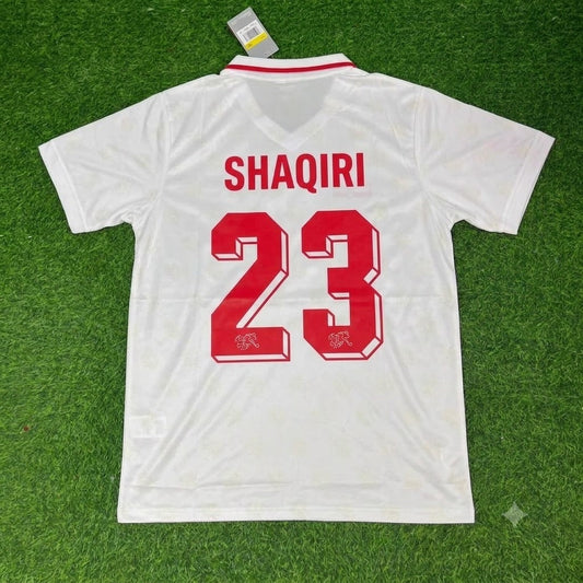 Xherdan Shaqiri Switzerland White Retro Football Jersey