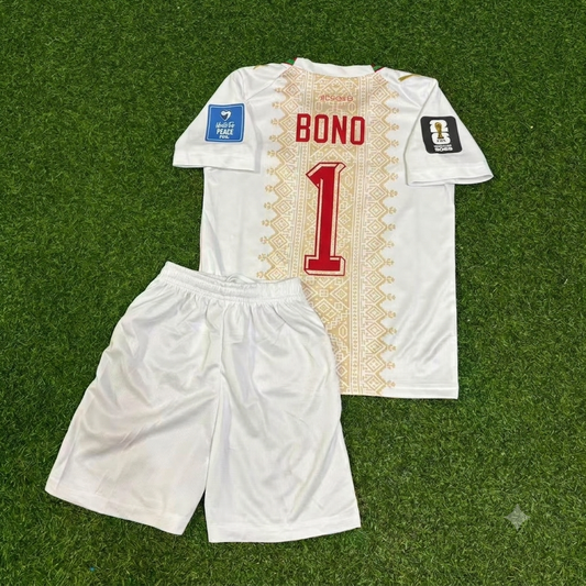 Camiseta de fútbol infantil de portero de Marruecos Yassine Bounou para el Mundial 2026