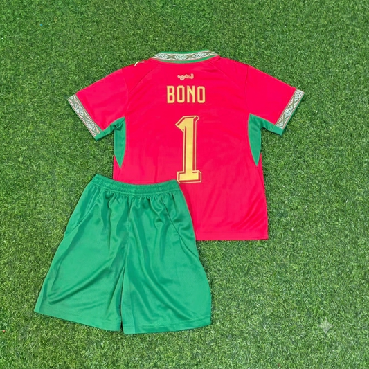 Camiseta de fútbol infantil de portero de Marruecos Yassine Bounou para el Mundial 2026