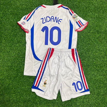 Zinedine Zidane Frankreich WM 2006 Retro Kinder Trikot – | KinderTrikot Maillot Enfant Soccer Shirt