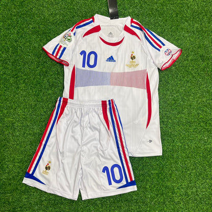 Zinedine Zidane Frankreich WM 2006 Retro Kinder Trikot – | KinderTrikot Maillot Enfant Soccer Shirt