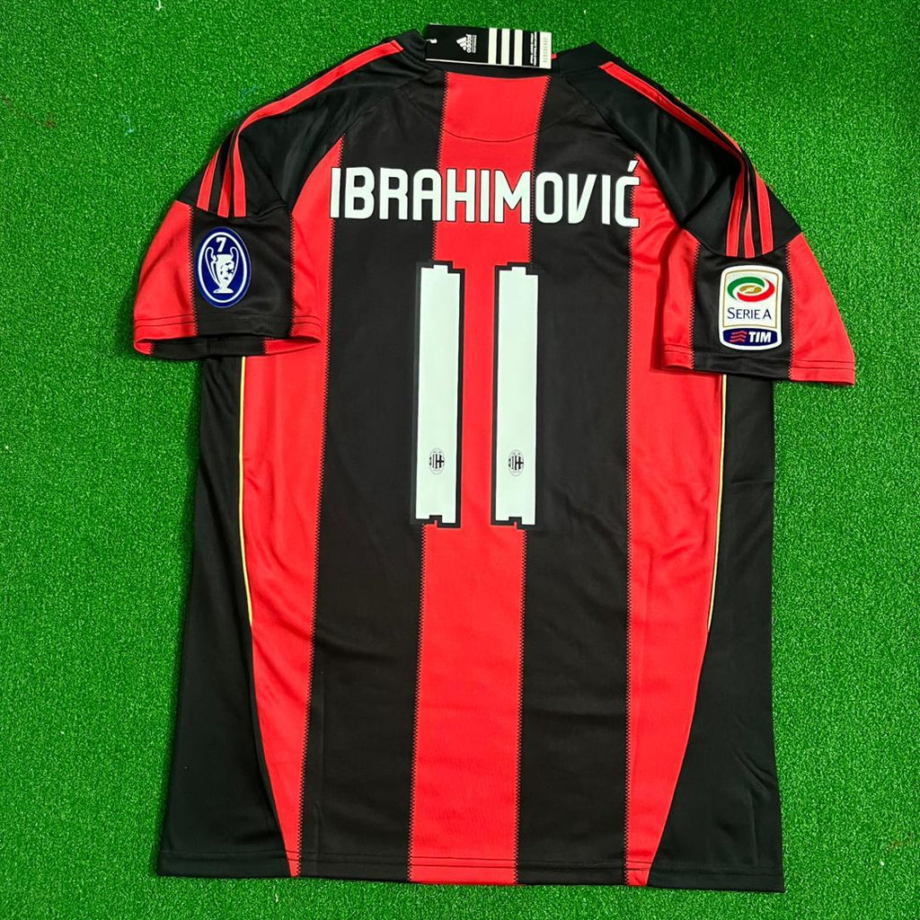 Zlatan Ibrahimovic Milan 2010 2011 Retro Jersey Trikot Maillot Maglia Soccer Shirt
