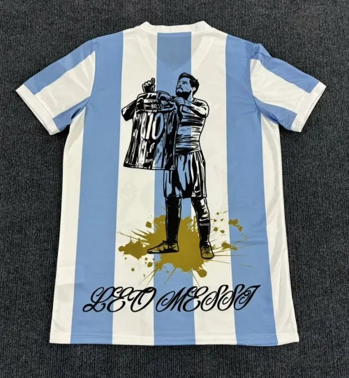 Maillot de football spécial Lionel Messi GOAT Argentine Champion