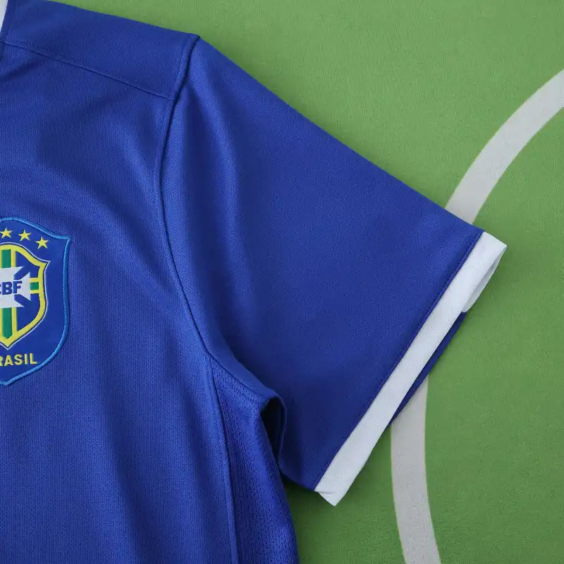 Brazil 2006 Season Away Blue Retro Jersey Trikot Soccer Shirt
