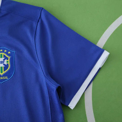 Brazil 2006 Season Away Blue Retro Jersey Trikot Soccer Shirt