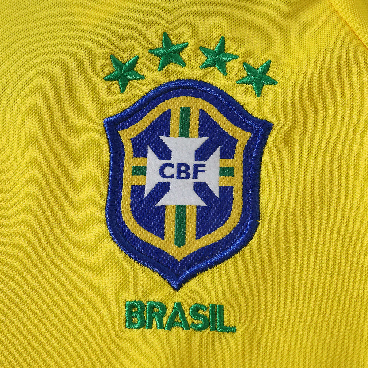 Brazil 2002 Season Retro Home Kids Long Sleeve Football Jersey Trikot Maillot
