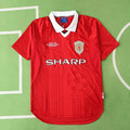 Maillot de football rétro rouge domicile du Manchester United F.C. saison 99/00