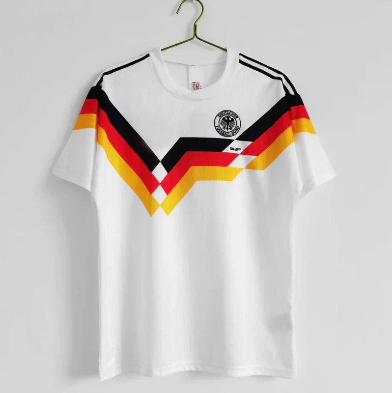 Saison 1990 Deutschland weißes Trikot Deutschland 90 Retro-Fußballtrikot