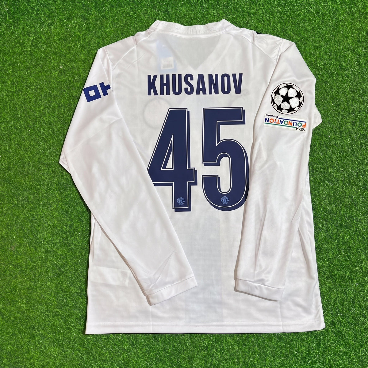 Abdülkadir Khusanov #45 Manchester City 2026-27 Third New Season Long Sleeve Champions League Patch Jersey Trikot Maillot Soccer Shirt