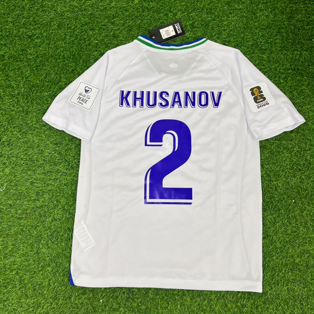 Maillot de football Coupe du Monde 2026 Abdukodir Khusanov Ouzbékistan