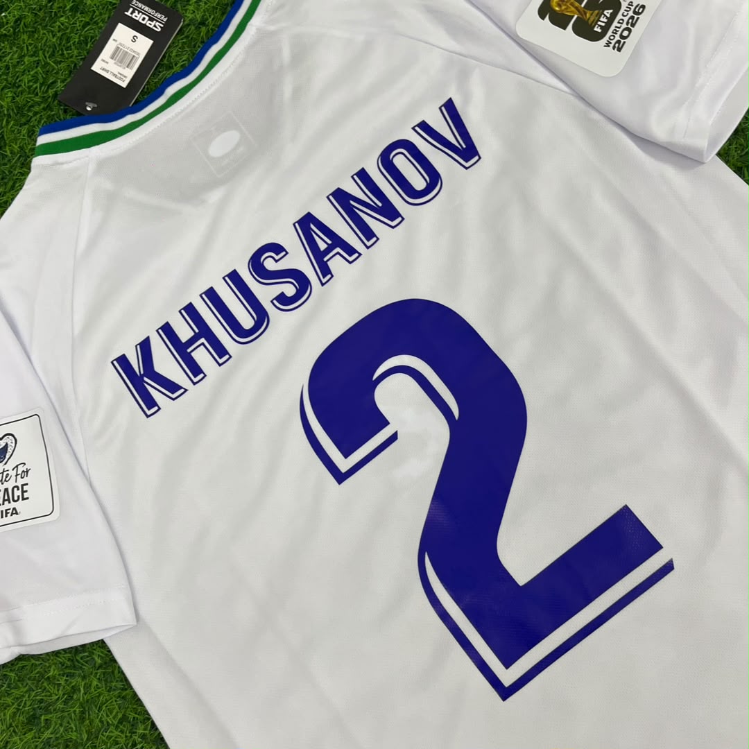 Maillot de football Coupe du Monde 2026 Abdukodir Khusanov Ouzbékistan