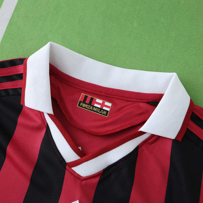 A.C. Milan 2009-2010 Season Retro Home Kids Football Jersey Trikot Maillot