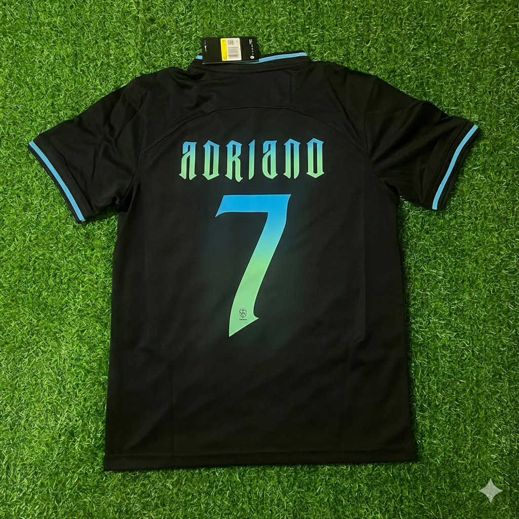Adriano Brasilien Retro-Fußballtrikot Maglia-Soccer-Shirt