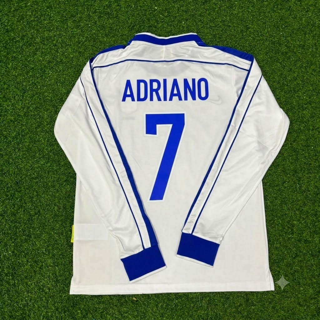 Maillot de football rétro à manches longues Adriano Brésil