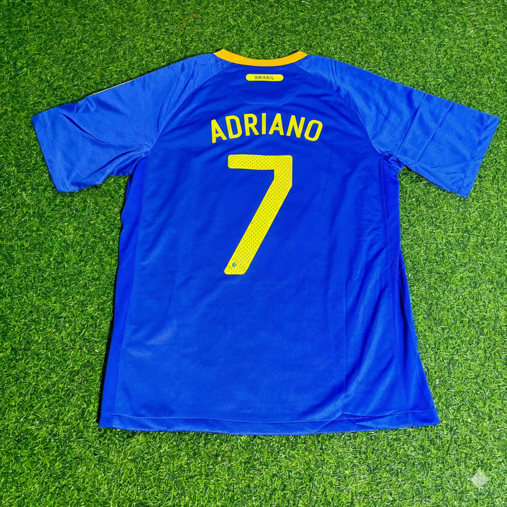 Adriano Brasilien 2010 WM Retro Blaues Trikot
