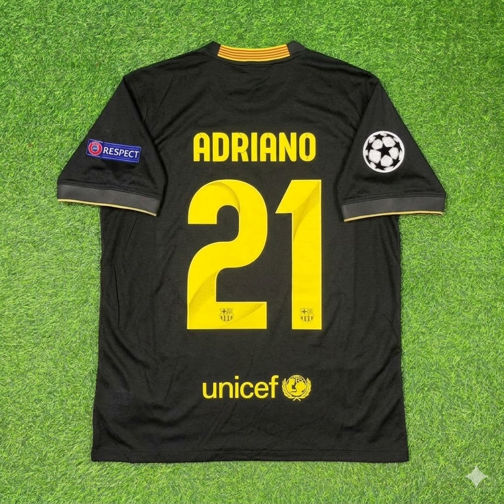 Barcelona 2013/14 Black Retro Football Jersey – Adriano 21