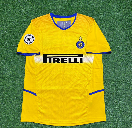 Inter Mailand 2002-2003 Gelbes Retro-Fußballtrikot