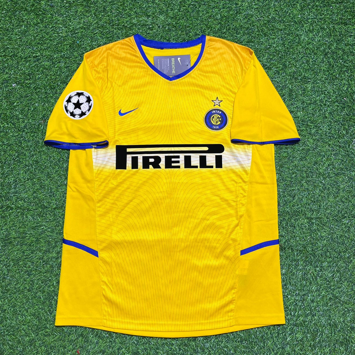Okan Buruk Inter Milan 2002-2003 Yellow Retro Football Jersey