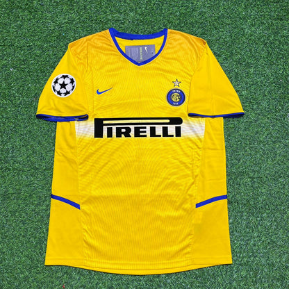 Okan Buruk Inter Milan 2002-2003 Yellow Retro Football Jersey