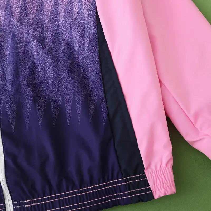 Deutschland Beidseitiger Windbreaker – Wendbare Jacke Weiß Rosa