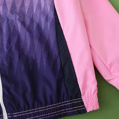Deutschland Beidseitiger Windbreaker – Wendbare Jacke Weiß Rosa
