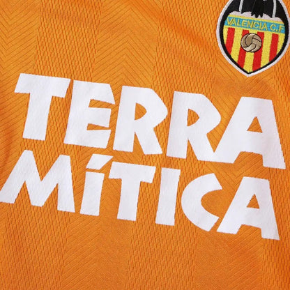 Gaizka Mendieta Valencia 1999–2000 Orange Retro Football Jersey Kit