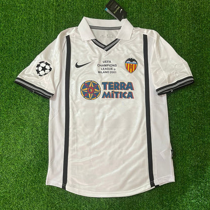 Miguel Angel Angulo Valencia 2001 Milano Champions Final Retro Football Jersey Soccer Shirt
